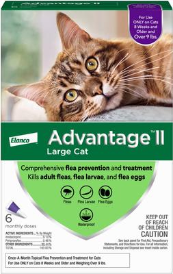 Bundle: Advantage II Flea Spot Treatment for Cats, over 9-lbs + Household Spot & Crevice Spray