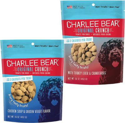 Bundle: Charlee Bear Turkey Liver & Cranberries Flavor + Chicken Soup & Garden Veggie Flavor Dog Treats