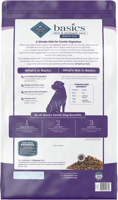 Paquete: Alimento seco para perros mayores Blue Buffalo Basics Limited Ingredient Diet Turkey & Potato Recipe, bolsa de 24 lb + Blue Buffalo Basics Limited Ingredient Formula Biscuits Turkey & Potato Dog Treats, bolsa de 6 oz