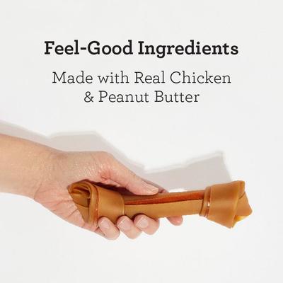 Peanut Butter Flavored Rawhide-Free Large Hard Chew Dog Treats, 3 count