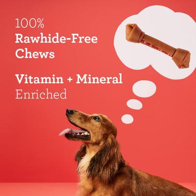 Peanut Butter Flavored Rawhide-Free Large Hard Chew Dog Treats, 3 count