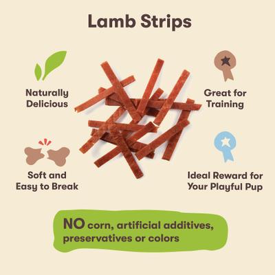 Lamb Strips Dog Treats, 3-oz bag