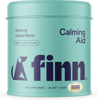 Bundle: Finn Allergy & Itch Beef Liver Flavored Soft Chew Allergy, 90 count + Calming Aid Soft Chew Dog Supplement, 90 count