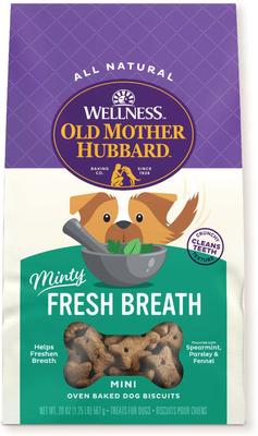 by Wellness Mother's Solutions Minty Fresh Breath Natural Oven-Baked Biscuits Dog Treats, 20-oz bag