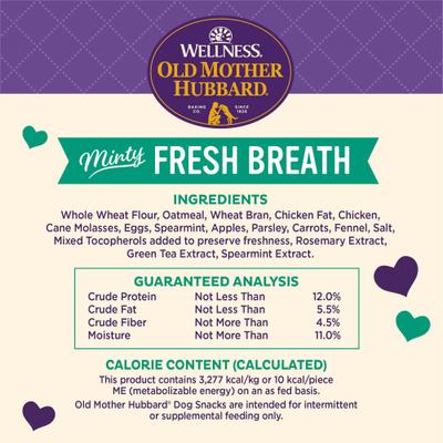 by Wellness Mother's Solutions Minty Fresh Breath Natural Oven-Baked Biscuits Dog Treats, 20-oz bag