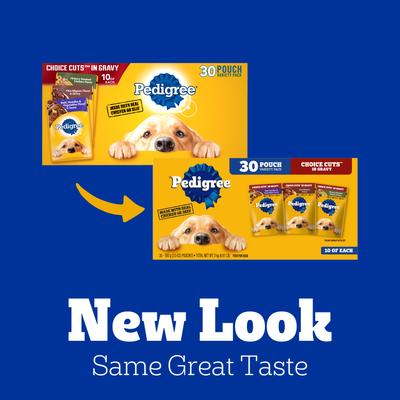 Paquete: Iams Proactive Health MiniChunks - Alimento seco con pollo y cereales integrales en croquetas pequeñas + Pedigree Choice Cuts en salsa (paquete variado) - Alimento húmedo para perros