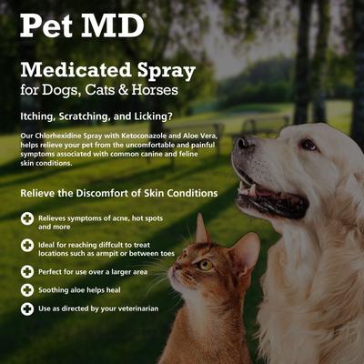Aerosol medicado antiséptico y antimicótico para perros, gatos y caballos, botella de 8 oz