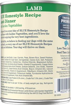 Bundle: Blue Buffalo Homestyle Recipe Turkey Meatloaf Dinner with Garden Vegetables + Lamb Dinner with Garden Vegetables Canned Dog Food