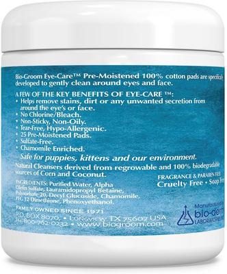 Eye-Care Unscented Pads Dog, Cat & Small Pet Eye Wipes, 5.2-fl oz bottle