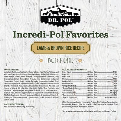 Incredi-Pol Favorites Lamb & Brown Rice Dog Food, 24-lb bag