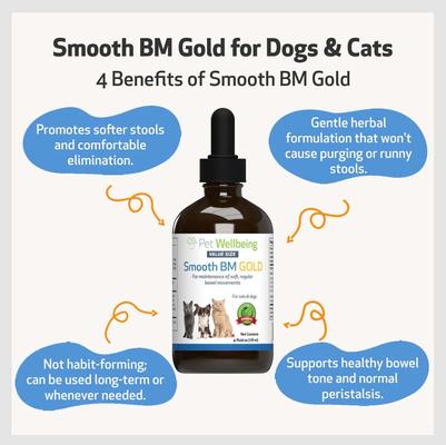 Smooth BM GOLD Bacon Flavored Liquid Digestive Supplement for Cats & Dogs, 4-oz bottle