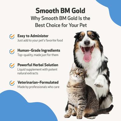 Smooth BM GOLD Bacon Flavored Liquid Digestive Supplement for Cats & Dogs, 4-oz bottle