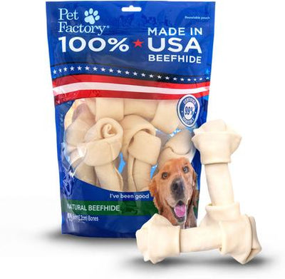 Beefhide 6 to 7-inch Natural Flavored Dog Bones, 8 count