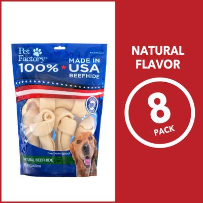 Beefhide 6 to 7-inch Natural Flavored Dog Bones, 8 count
