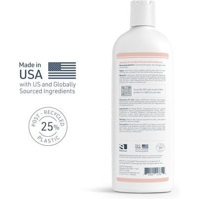 Acondicionador medicado para aliviar la picazón y los puntos calientes, botella de 16 onzas líquidas