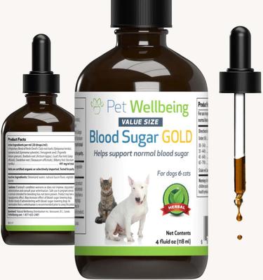 Blood Sugar GOLD Bacon Flavored Liquid Diabetes Supplement for Dogs & Cats, 4-oz bottle