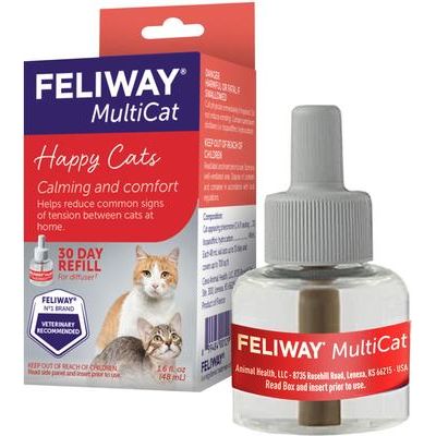 Paquete: Repuesto de difusor calmante Feliway MultiCat para gatos (1 unidad) + Arena aglomerante de arcilla Arm & Hammer Litter Clump & Seal Multi-Cat con aroma
