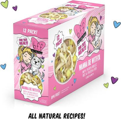 Comida húmeda para perros Best Fido Friend Fun Size Meals Wanna Be Withya, taza de 2.75 oz, caja de 12