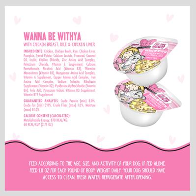 Comida húmeda para perros Best Fido Friend Fun Size Meals Wanna Be Withya, taza de 2.75 oz, caja de 12