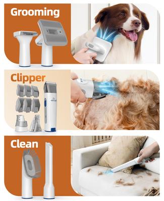 LM2 7-in-1 Tool Pet Hair Vacuum & Grooming Kit, 1.5-L
