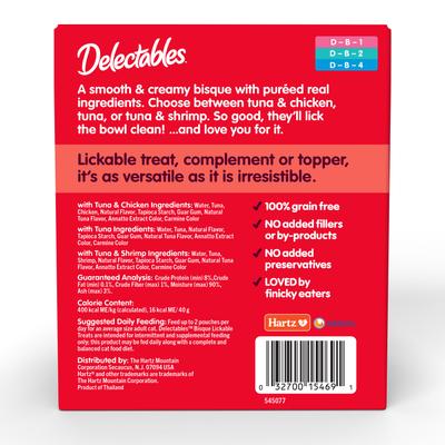 Bundle: Hartz Delectables Stew Variety Pack + Bisque Variety Pack Lickable Cat Treats