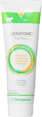 Bundle: Vetoquinol Laxatone Lubricant for Hairballs Tuna Flavored Cat Oral Gel, 4.25-oz tube & Emerald Pet Chicken Flavored Hairball Formula Grain-Free Cat Chews, 2.5-oz bag