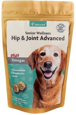 Senior Wellness Hip & Joint Advanced Glucosamine, Chondroitin & MSM Plus Omegas Dog Supplement, 40 count