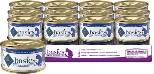 Basics Skin & Stomach Care Grain-Free Fish & Potato Entree Indoor Adult Canned Cat Food, 3-oz, case of 24