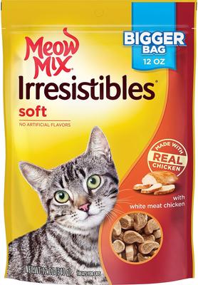 Irresistibles White Meat Chicken - Golosinas suaves y masticables para gatos, bolsa de 12 oz, paquete de 5