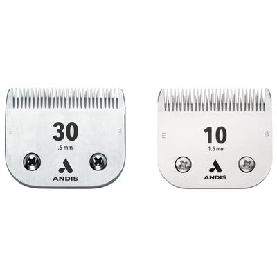 Bundle: Andis UltraEdge Detachable Blade, #10, 1/16", 1.5mm + UltraEdge Detachable Blade, #30, 1/50", 0.5mm