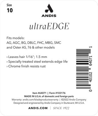 Bundle: Andis UltraEdge Detachable Blade, #10, 1/16", 1.5mm + UltraEdge Detachable Blade, #30, 1/50", 0.5mm