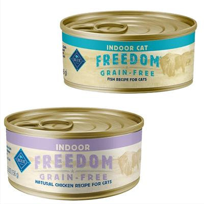 Bundle: Blue Buffalo Freedom Indoor Adult Chicken Recipe + Fish Recipe Canned Cat Food
