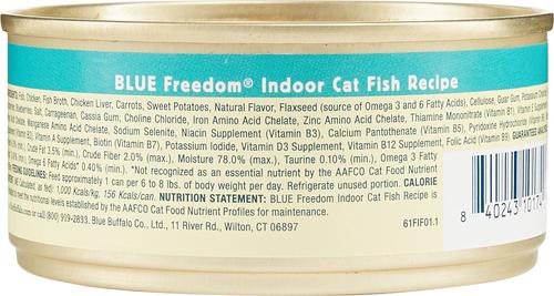 Bundle: Blue Buffalo Freedom Indoor Adult Chicken Recipe + Fish Recipe Canned Cat Food
