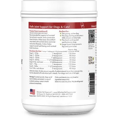 Suplemento multivitamínico mejorado Joint Mobility GLM con apoyo para las articulaciones para perros y gatos, 1 lb