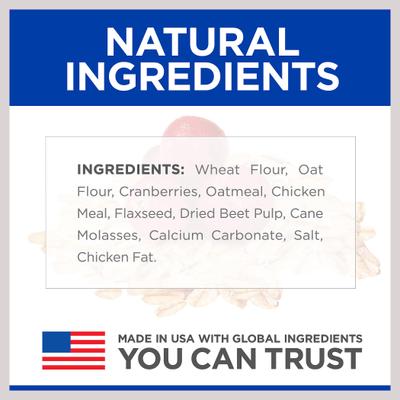 Natural Fruity Snacks with Cranberries & Oatmeal Crunchy Dog Treats, 8-oz bag