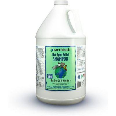 Champú para perros y gatos con árbol de té y aloe para aliviar puntos calientes, botella de 128 onzas líquidas