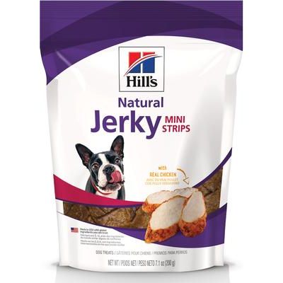 Minitiras de cecina natural con premios de pollo real para perros, bolsa de 7.1 oz