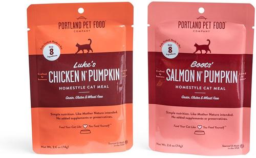 Boots' Salmon & Luke's Chicken Homestyle Variety Pack Grain-Free Puree Wet Cat Food, 2.6-oz pouch, case of 8