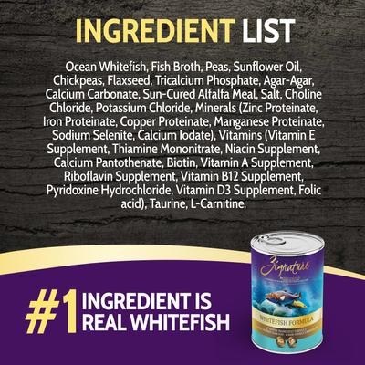 Alimento enlatado para perros Whitefish con fórmula de ingredientes limitados, 13 oz, caja de 12
