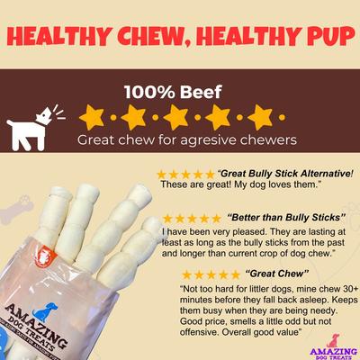 10-inch Beef Cheek Roll Dog Treats, 4 count