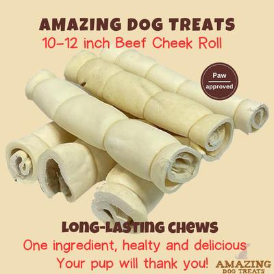 10-inch Beef Cheek Roll Dog Treats, 4 count