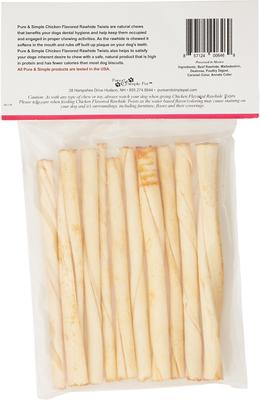 Chicken Flavored Rawhide Twist Dog Treat, 5-in, 10 count