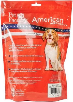 Golosinas masticables para perros con sabor a pollo y huesos anudados de American Beefhide de 4 a 5 pulgadas, 8 unidades