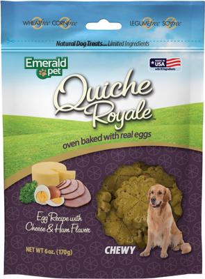 Quiche Royale Egg Recipe with Cheese & Ham Chewy Dog Treats, 6-oz bag
