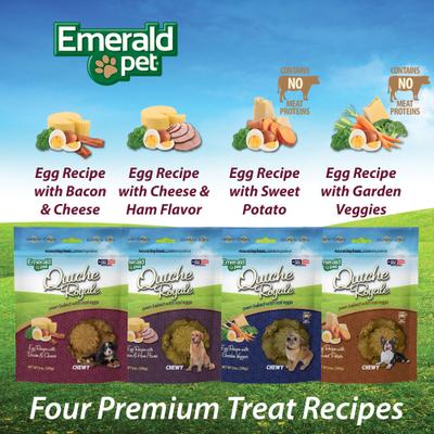 Quiche Royale Egg Recipe with Cheese & Ham Chewy Dog Treats, 6-oz bag