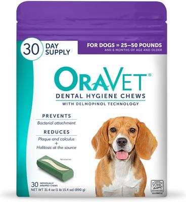 Hygiene Dental Chews for Medium Dogs, 25-50 lbs., 30 count