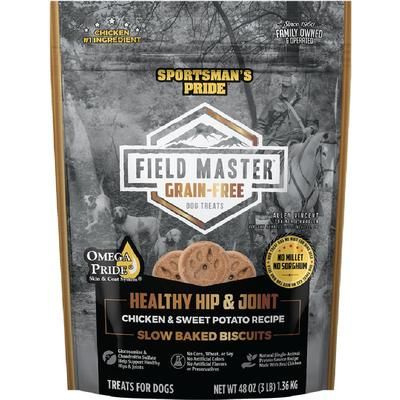 Premios para perros Field Master Healthy Hip & Joint, con pollo y batata, sin cereales, bolsa de 3 lb