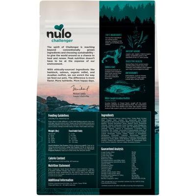 Nulo, Challenger Small Breed Northern Catch, Eglefino + Salmón + Gallineta Nórdica con Granos Ancestrales Orgánicos, Cachorros y Adultos, 2.04 / 4.99 kg