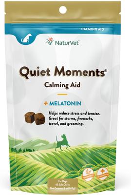 Quiet Moments Plus Melatonin Soft Chews Calming Supplement for Dogs, 65 count