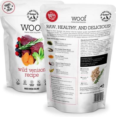 Woof Wild Venison Recipe Grain-Free Freeze-Dried Dog Treats, 1.76-oz bag